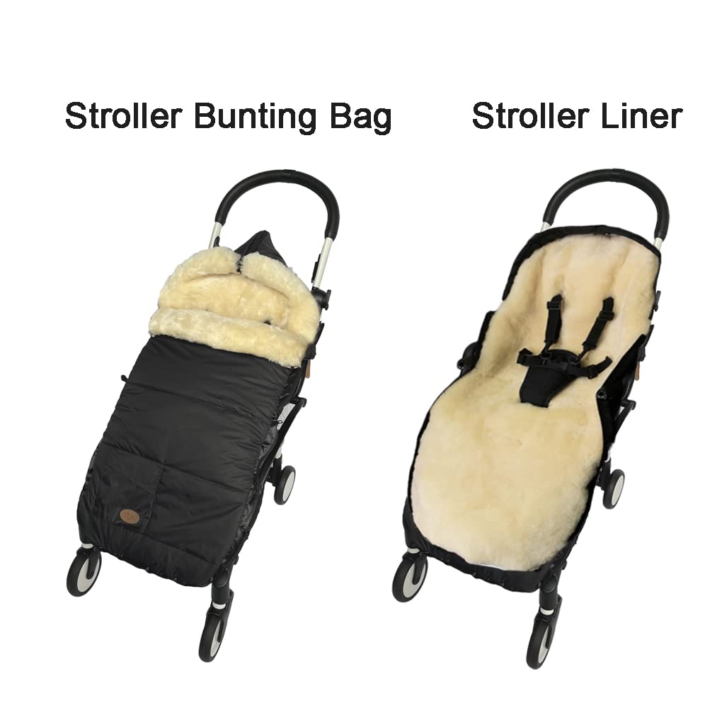 Premium 100% Australian Sheepskin Stroller Footmuff - Universal Fit for All Baby Strollers, Weather-Resistant Lambskin Bunting Bag for Infants 6-42 Months (Cream) | Perfect for Winter Walks, Outdoor Adventures & Cozy Stroller Naps