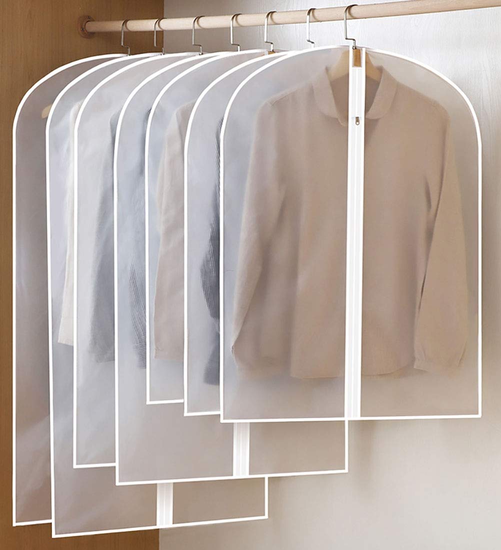 YPEZ Lightweight Clear Suit Bags with Full Zipper - Dustproof Garment Shoulder Covers for Closet Storage (10S) | Perfect for Travel, Dry Cleaning & Seasonal Clothing Protection