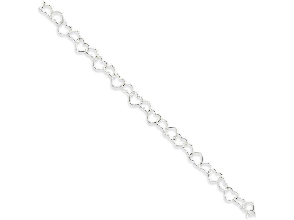 FJC Finejewelers 0.6mm Sterling Silver Heart Link Anklet Bracelet - Dainty Ankle Chain for Women, Perfect Gift for Valentine's Day, Anniversary or Everyday Wear