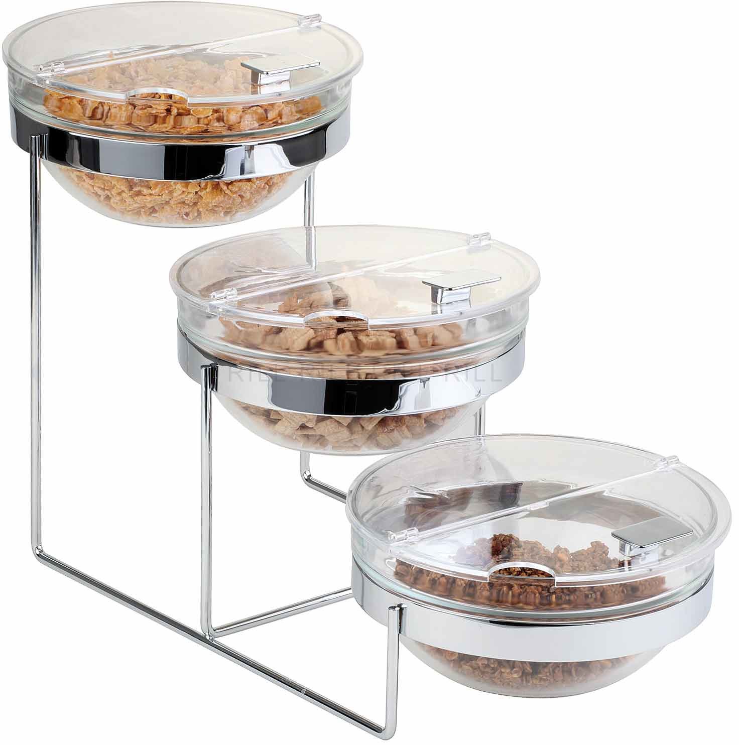 Paderno World Cuisine 3-Tier Stainless Steel Serving Stand with Bowls - Perfect for Party Buffet, Dessert Display & Kitchen Organization