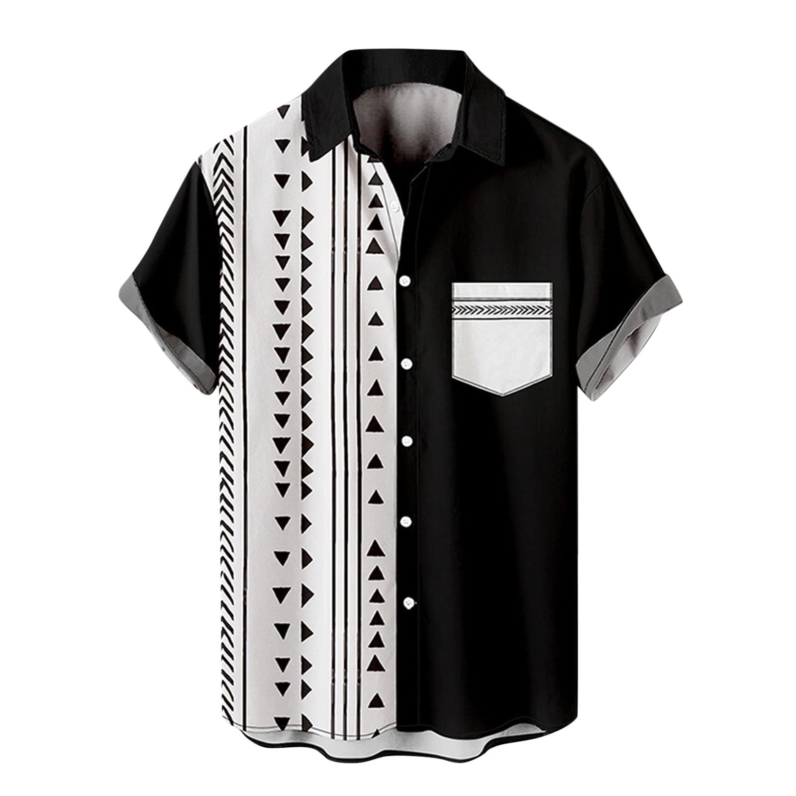 Men's 3D Digital Print Short Sleeve T-Shirt - Fashion Casual Button Lapel Shirt for Adult Men | Perfect for Summer Outfits, Casual Wear & Street Style