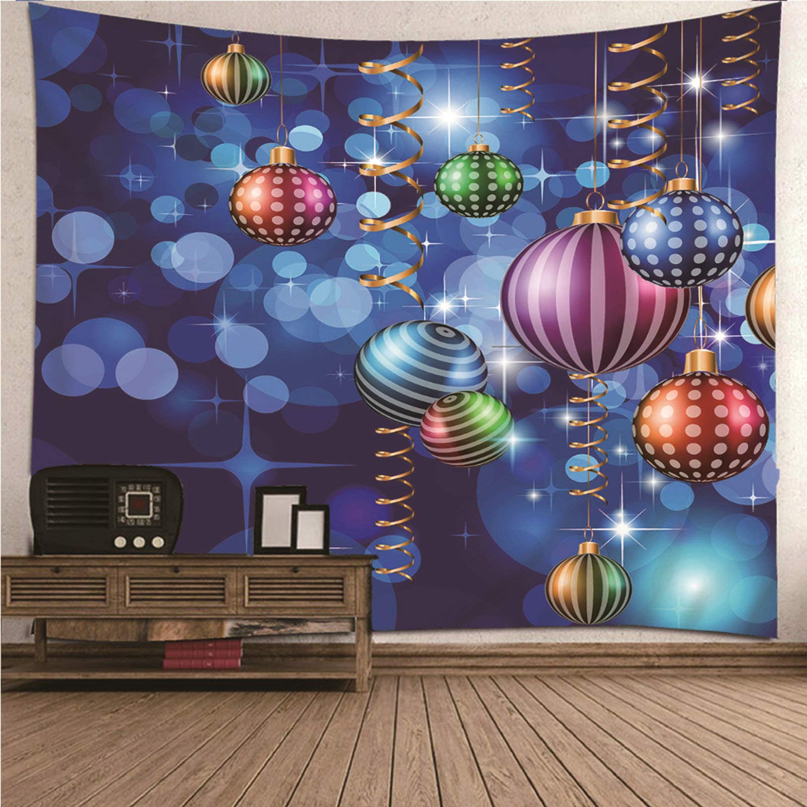 Banemi Cute Multicolor Ball Polyester Tapestry 200x200cm - Bohemian Room Decor for Living Room, Bedroom & Dorm Wall Hanging