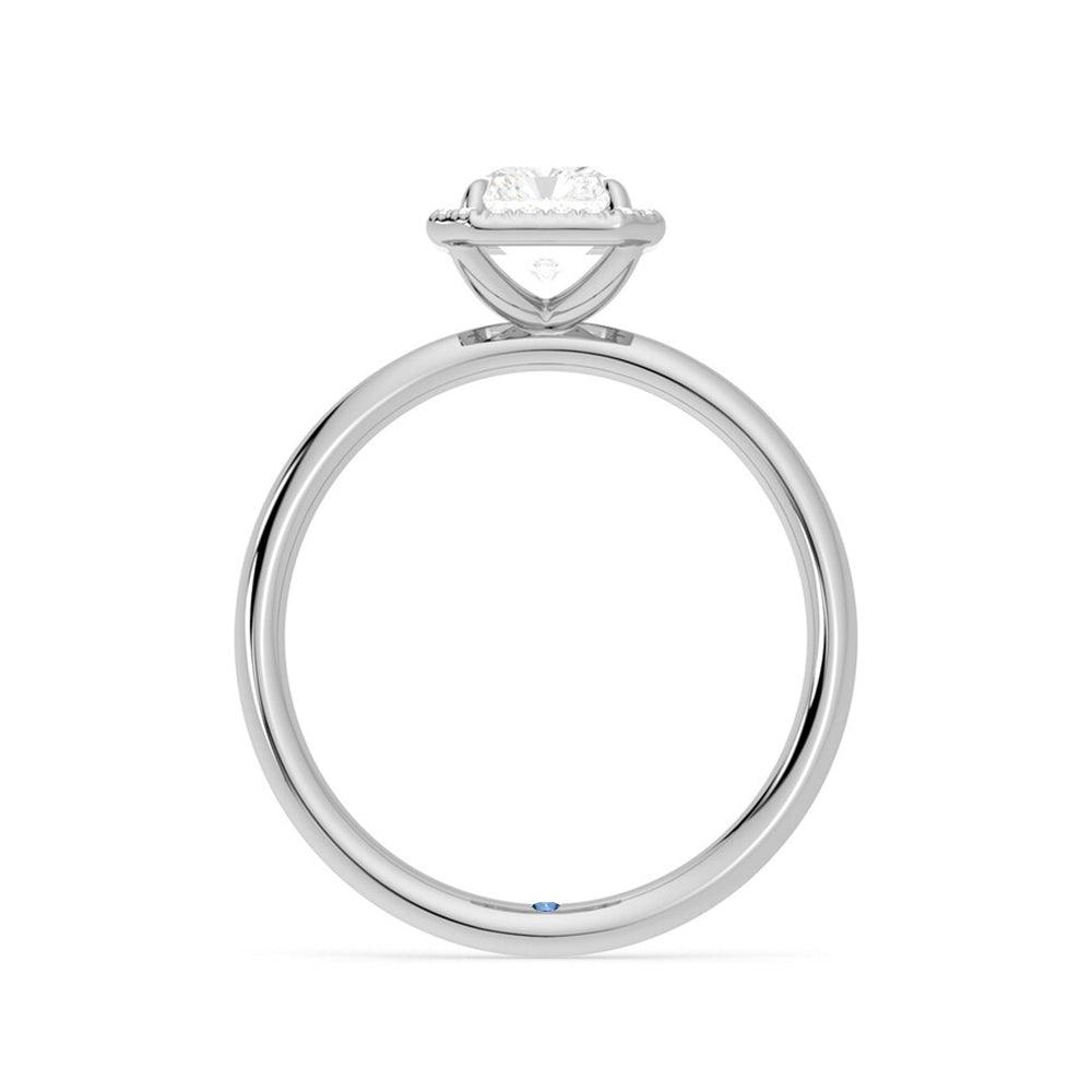 Stunning Radiant Cut Halo Moissanite Engagement Ring with Hidden Anniversary Stone - Perfect for Proposals, Anniversaries & Special Occasions