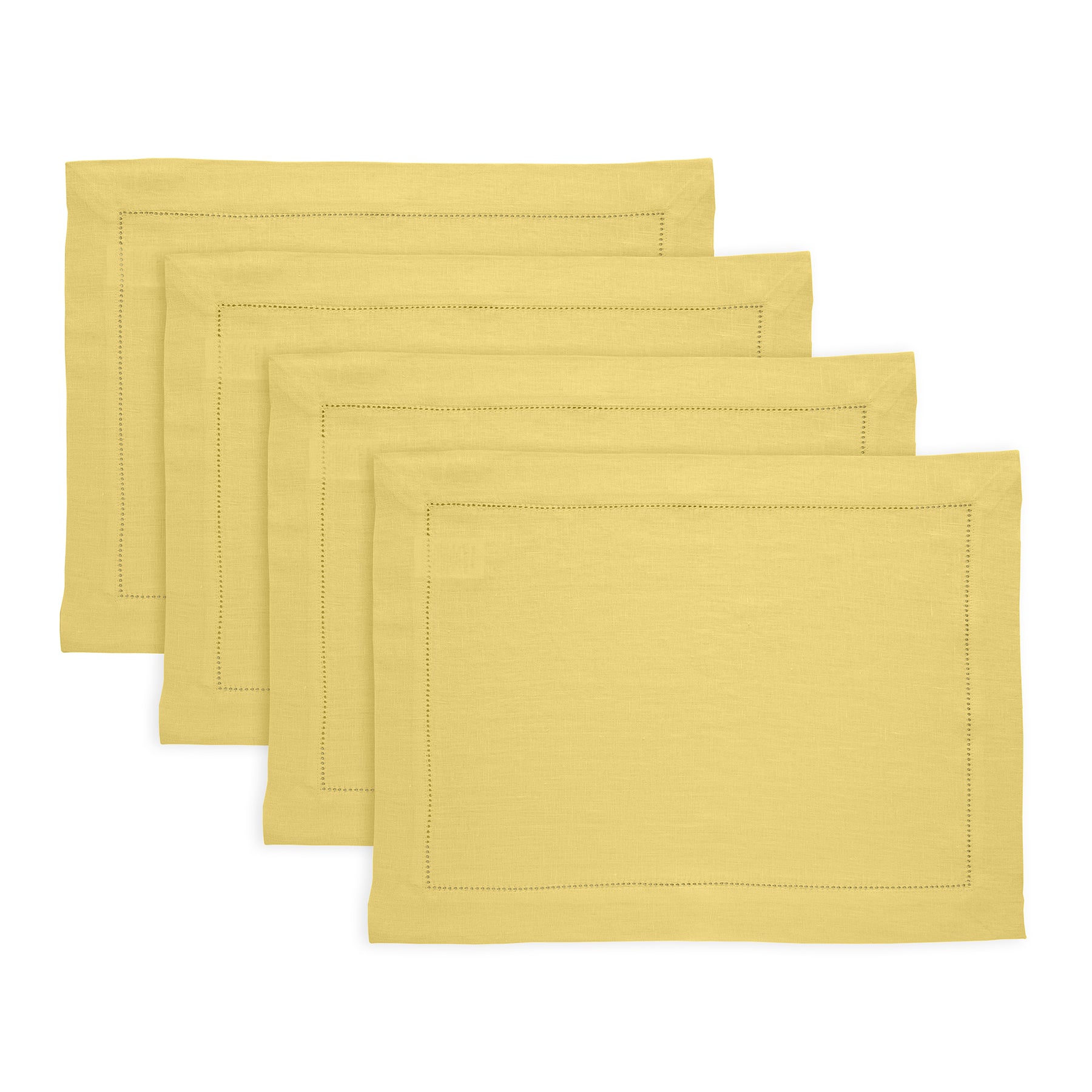 Sonoma Hemstitch Placemats Set of 4 - Premium Cotton Table Mats for Dining - Perfect for Dinner Parties, Holiday Meals & Home Decor