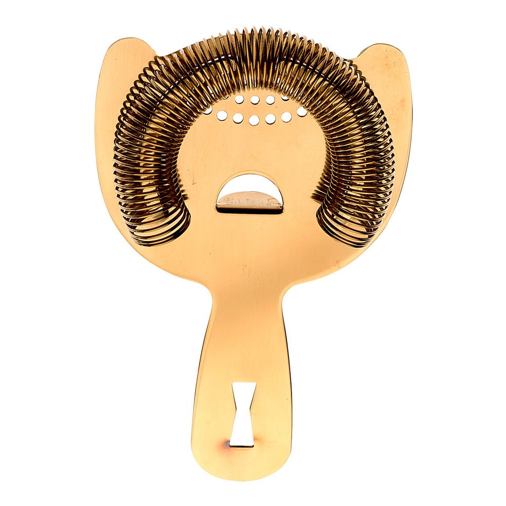 Barfly Heavy Duty Spring Bar Strainer - Gold Plated Cocktail Strainer for Professional Bartenders & Home Mixologists - Perfect for Cocktail Making, Home Bars & Bartending Accessories