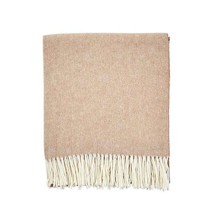 Cashew Herringbone Knit Throw Blanket - Soft & Cozy for Sofa, Bed & Home Decor - Perfect for Living Room, Bedroom & Gifting