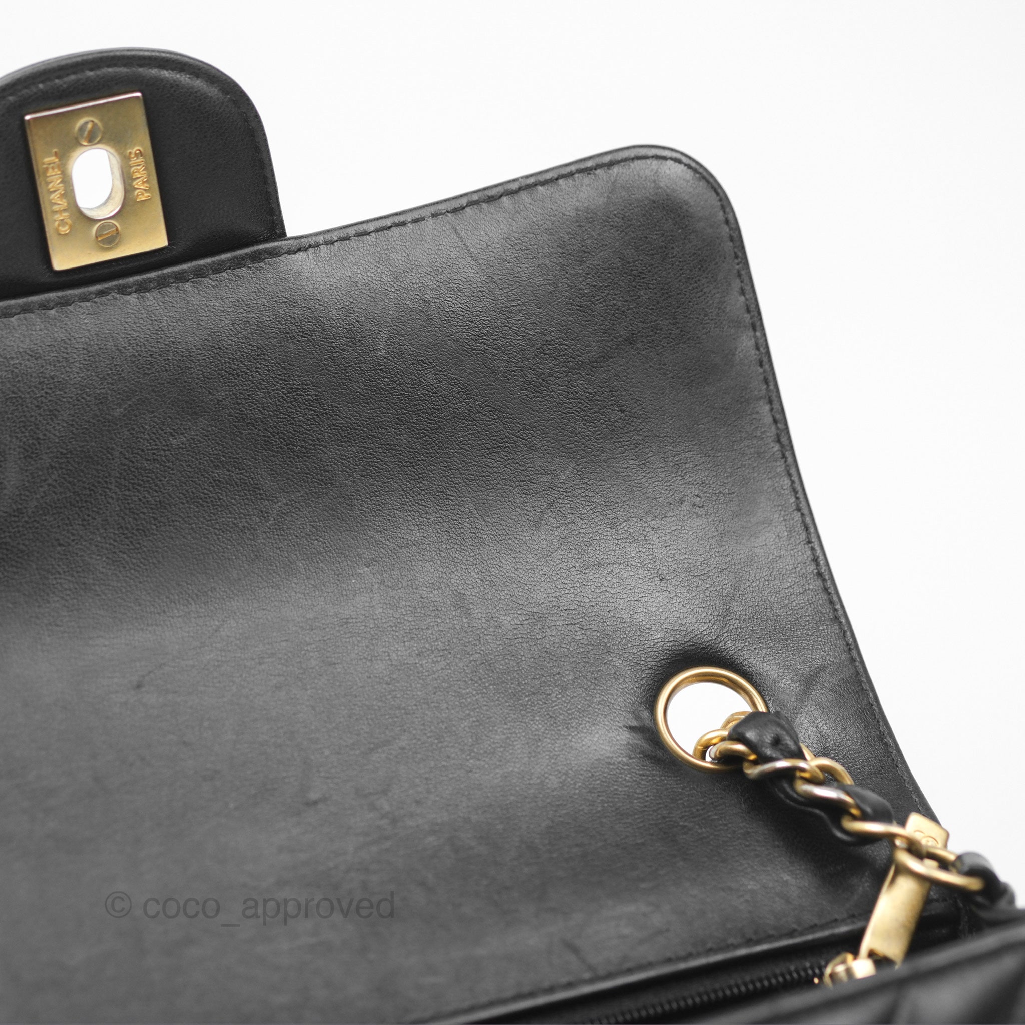 Chanel Chevron Mini Rectangular Bag - Black Lambskin Leather with Aged Gold Hardware | Luxury Crossbody Purse for Women, Perfect for Evening Events & Date Nights