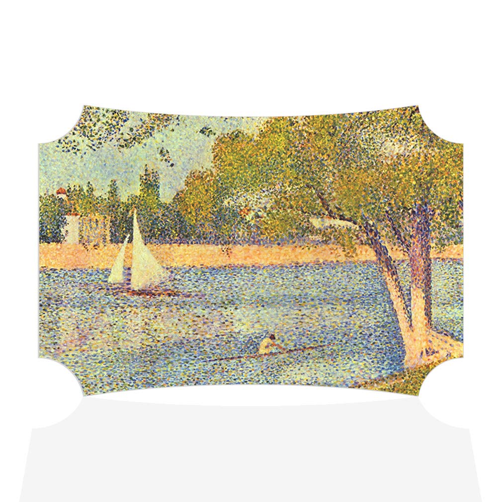 Seine at Grande Jatte Spring Seurat Painting Wall Art - 18x12 Inches Horizontal Home Decor Picture Frame - Perfect for Living Room, Bedroom & Office Decor