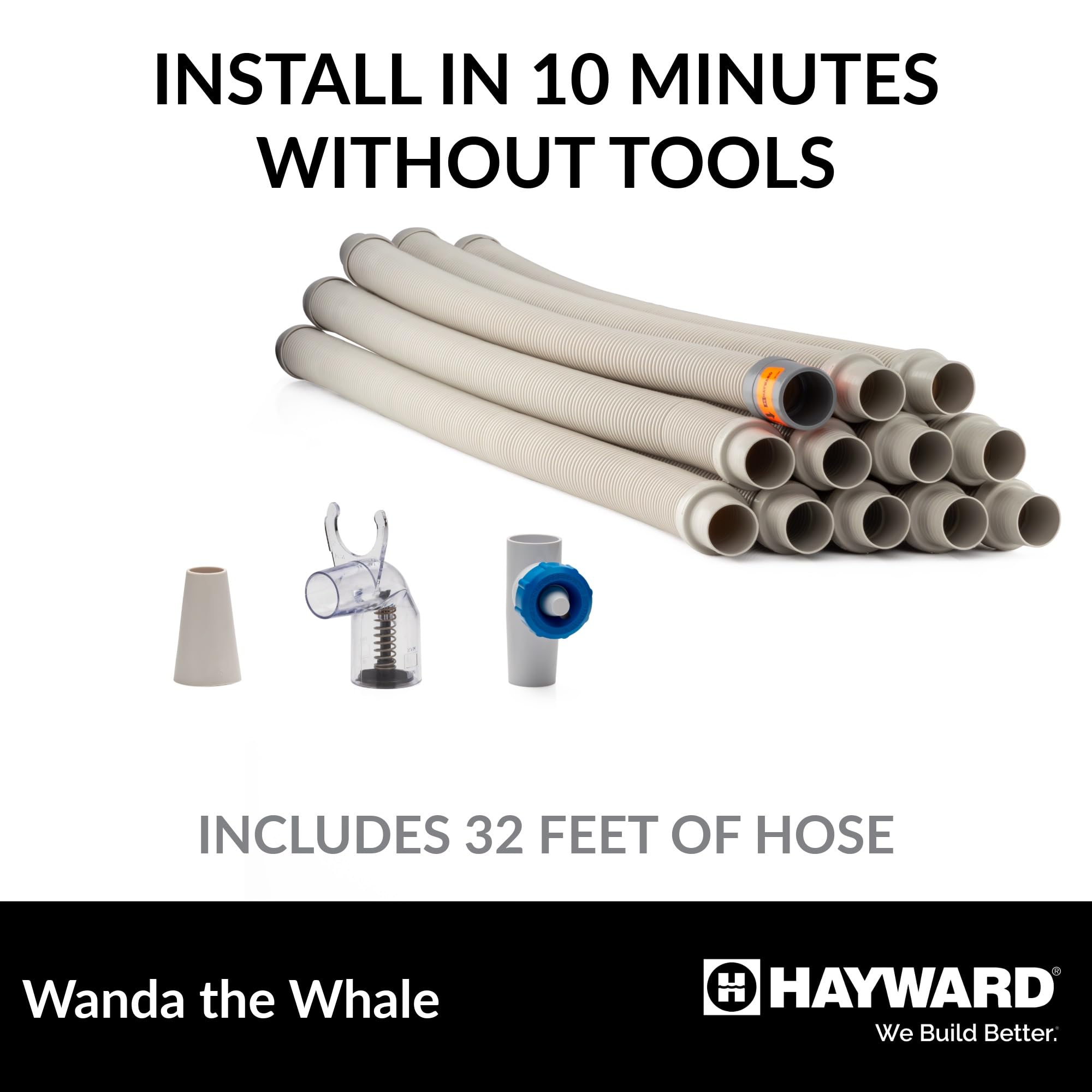 Hayward W3900 Wanda the Whale Automatic Above-Ground Pool Cleaner - Powerful Suction Vacuum for All Pool Sizes | Perfect for Inground & Above-Ground Pools, Ideal for Weekly Maintenance & Debris Removal