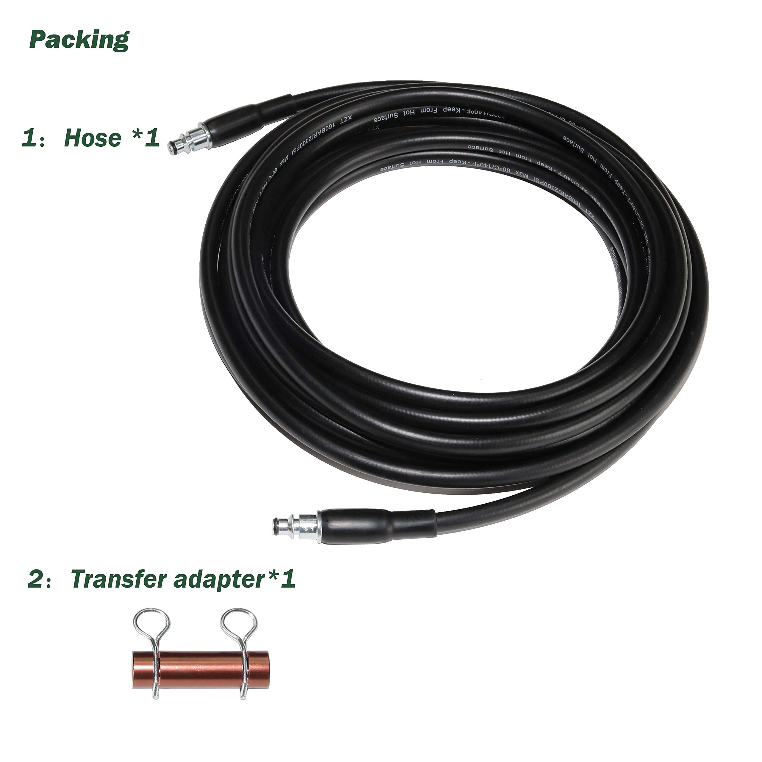 XZT 2300PSI 25ft Pressure Washer Hose with Connector - for AQT Power Washer & Outdoor Cleaning