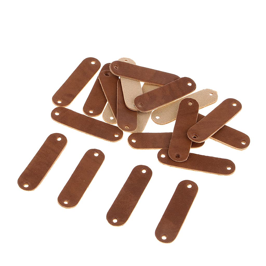 Handmade Leather Labels 20pcs - 1mm Leather Tags for Crafts & DIY