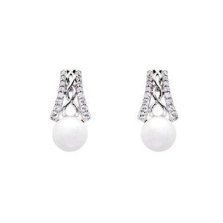 Trinity Pearl Post Earrings for Women - Classic Elegant Stud Earrings with Genuine Pearls - Perfect for Weddings, Parties & Everyday Wear