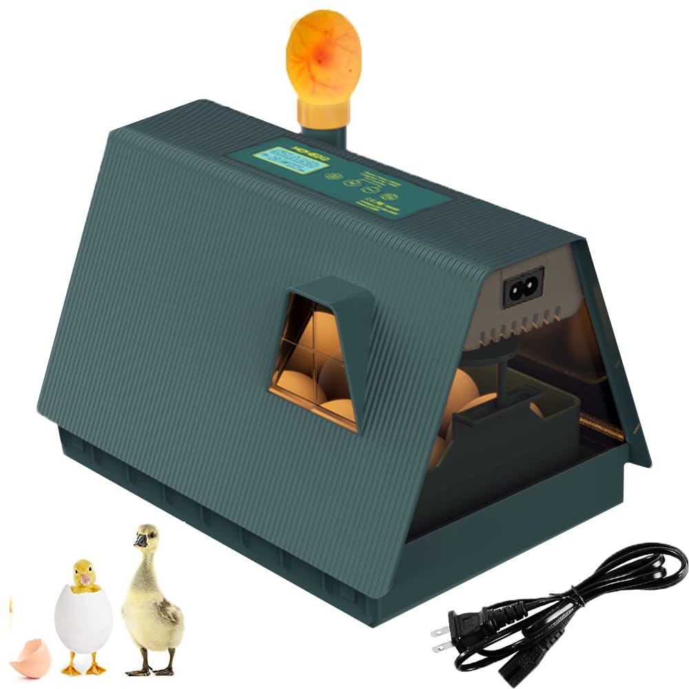 Automatic Egg Incubator with Clear View Window - Digital Temperature Control & Auto Turner for 12-15 Chicken Eggs - LED Egg Candler for Hatching Success - Perfect for Home Poultry Farming & Classroom Science Projects