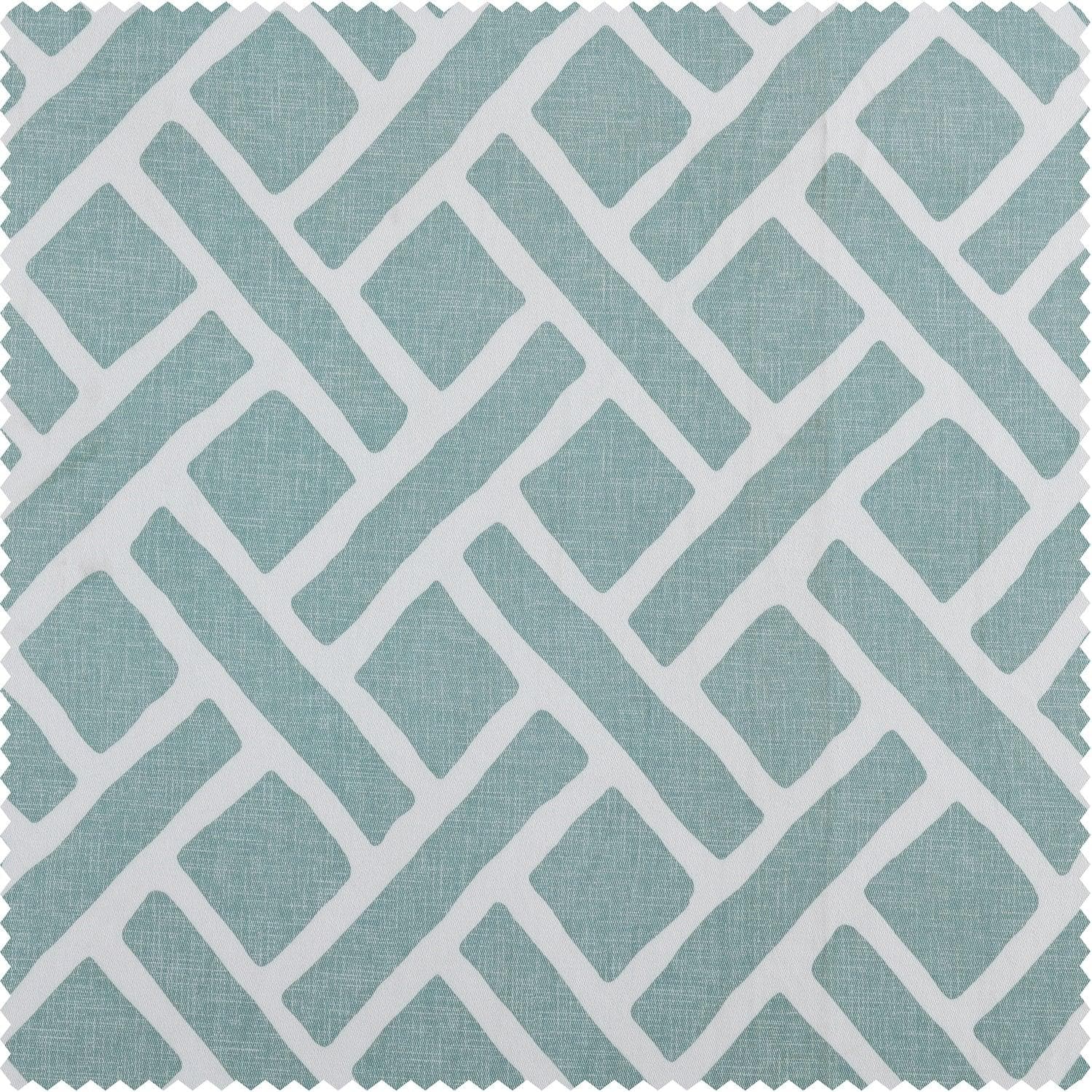 Martinique Aqua Geometric Printed Cotton Fabric Swatch - Perfect for Quilting, Sewing, and DIY Home Decor Projects