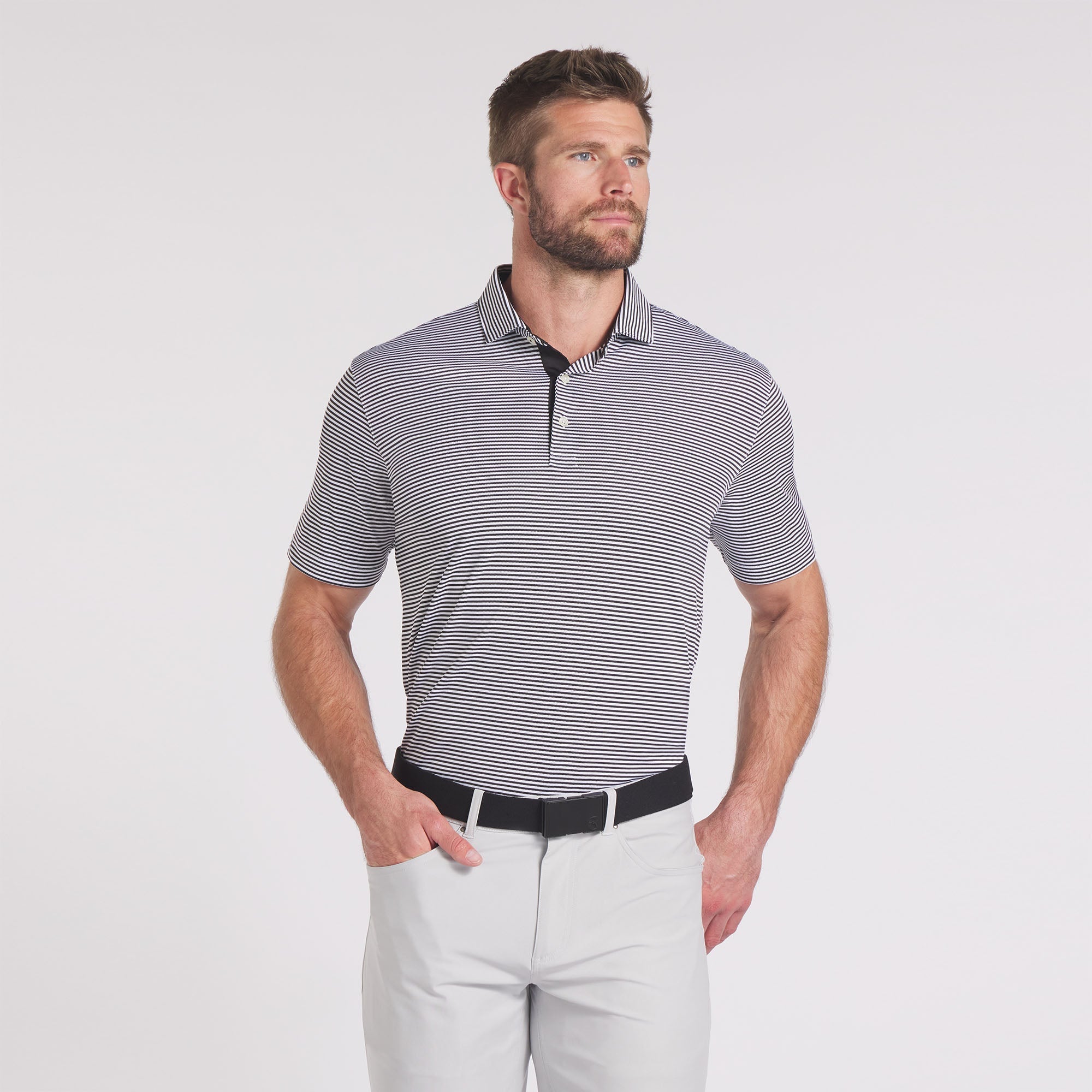 Premium Isle Pique Golf Polo Shirt for Men - Moisture-Wicking, Breathable & UV Protection - Perfect for Golf, Casual Wear & Outdoor Activities