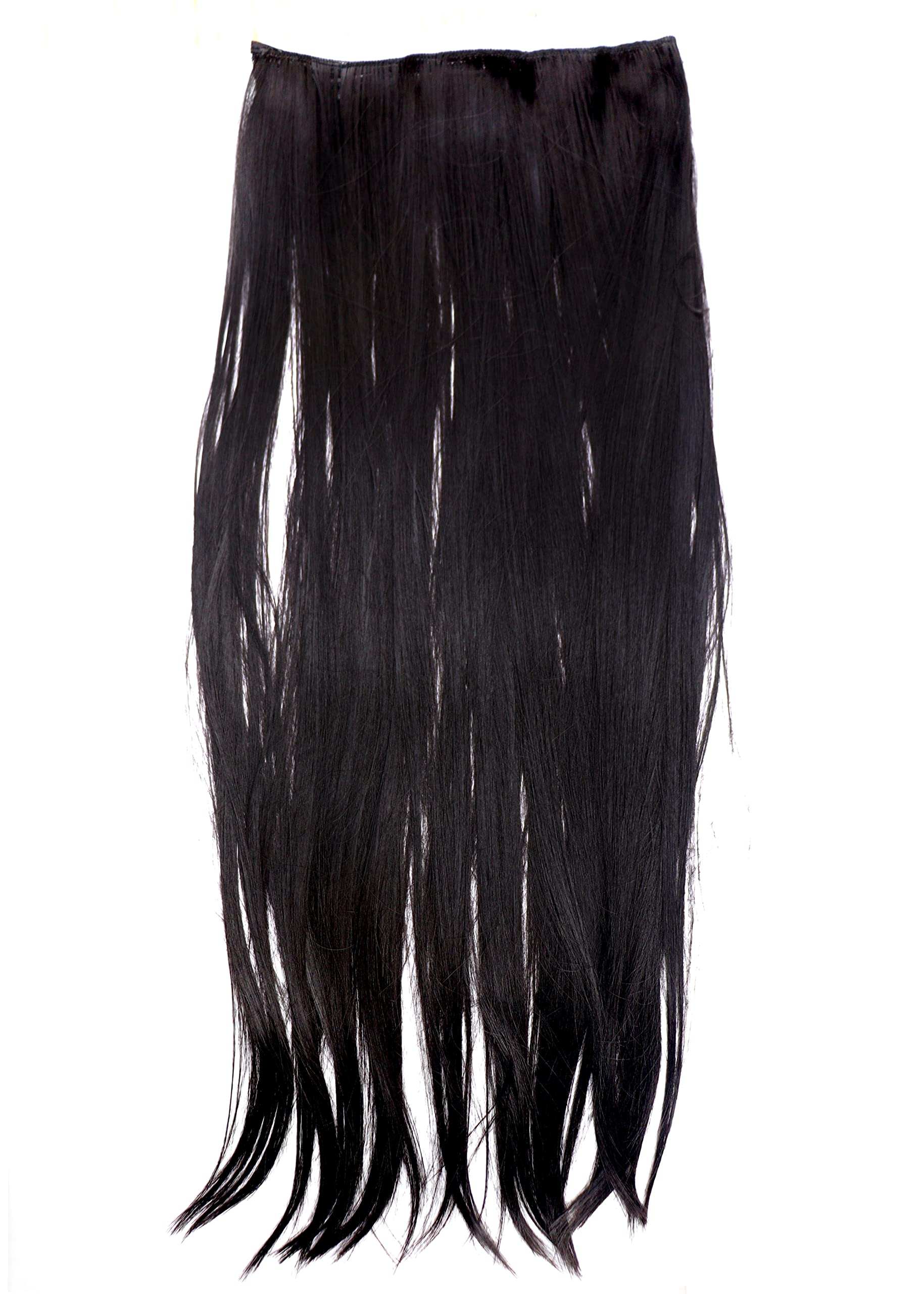 Shipaara 5 Clips Straight Synthetic Hair Extensions - Instant Length & Volume - Natural Looking Human Hair Wig - 1 Pack (Black) - Perfect for Daily Styling, Parties & Cosplay