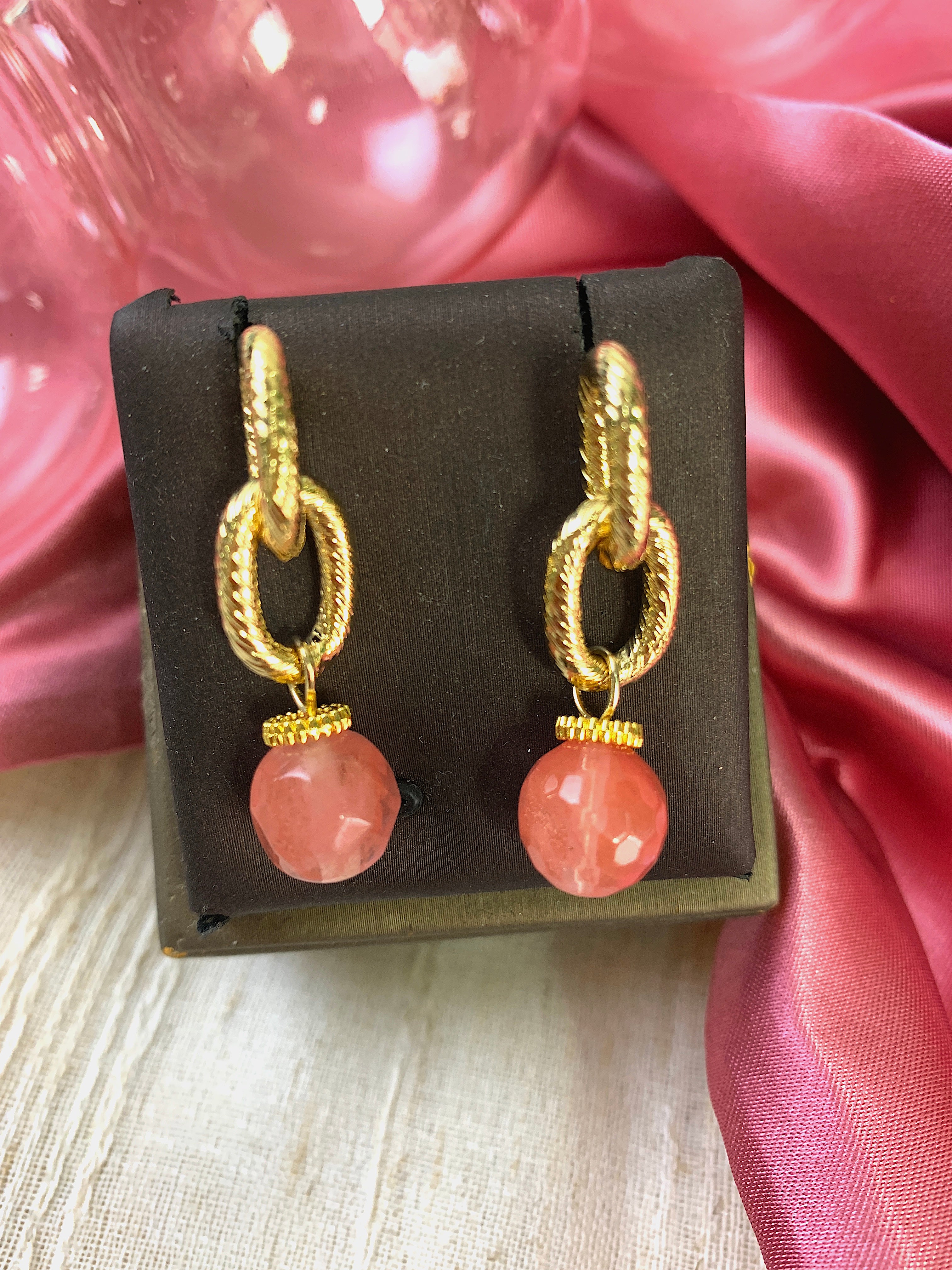 Watermelon Quartz Dangle Earrings for Women - Elegant Gemstone Jewelry for Parties, Weddings & Everyday Wear