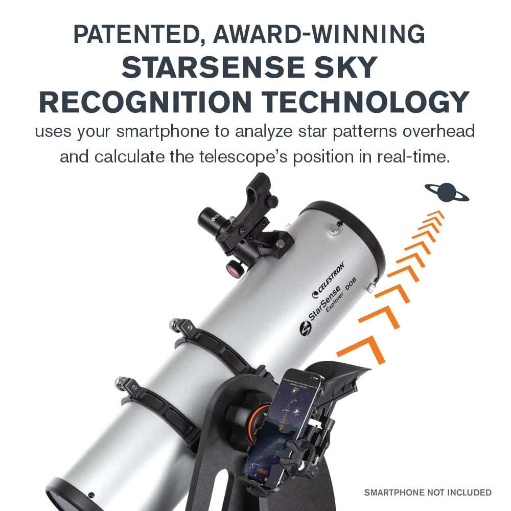 Celestron StarSense Explorer 130mm Tabletop Dobsonian Telescope with Smartphone App - Find Planets, Nebulae & Galaxies Easily - Compatible with iPhone & Android - Perfect for Backyard Stargazing & Astronomy Beginners