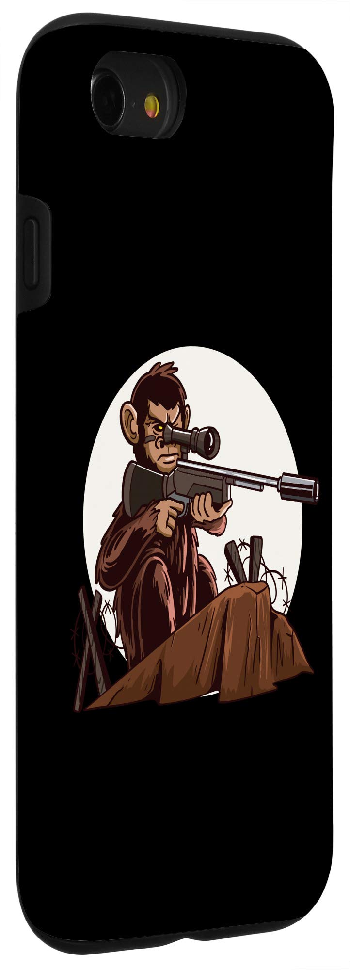 Funny Gaming iPhone Case with Sniper Monkey Design - Compatible with iPhone SE (2020) / 7 / 8 - Perfect Gift for Gamers & Animal Lovers - Great for Everyday Use, Gaming Sessions & Unique Gifting