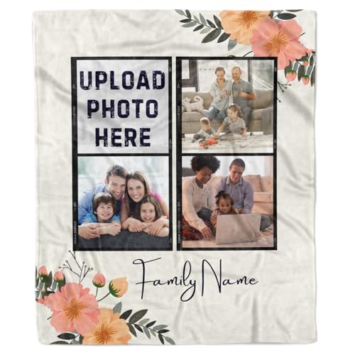 Family Pictures and Name Blanket