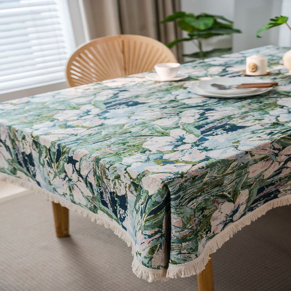 Springfield Floral Tablecloth - Waterproof Washable Rectangular Table Cover for Dining Room, Kitchen, Party & Outdoor Picnic Use