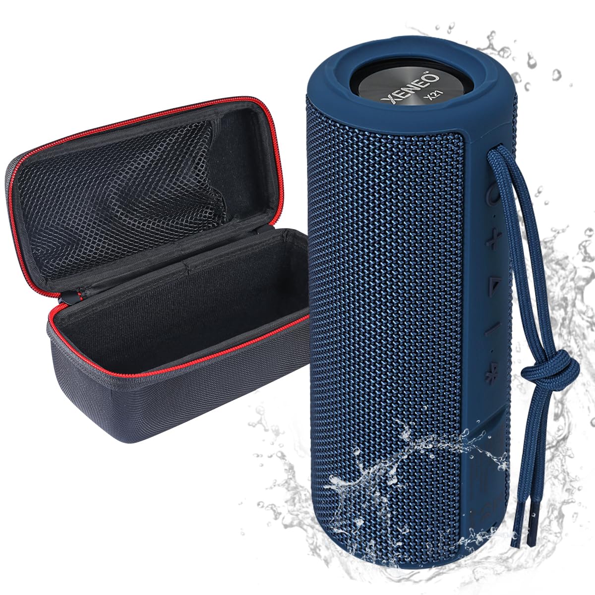 X21 Portable Bluetooth Speaker - Wireless, Waterproof, FM Radio, MP3 Player with Micro SD Card - Perfect for Outdoor, Beach, Camping & Travel (Blue)