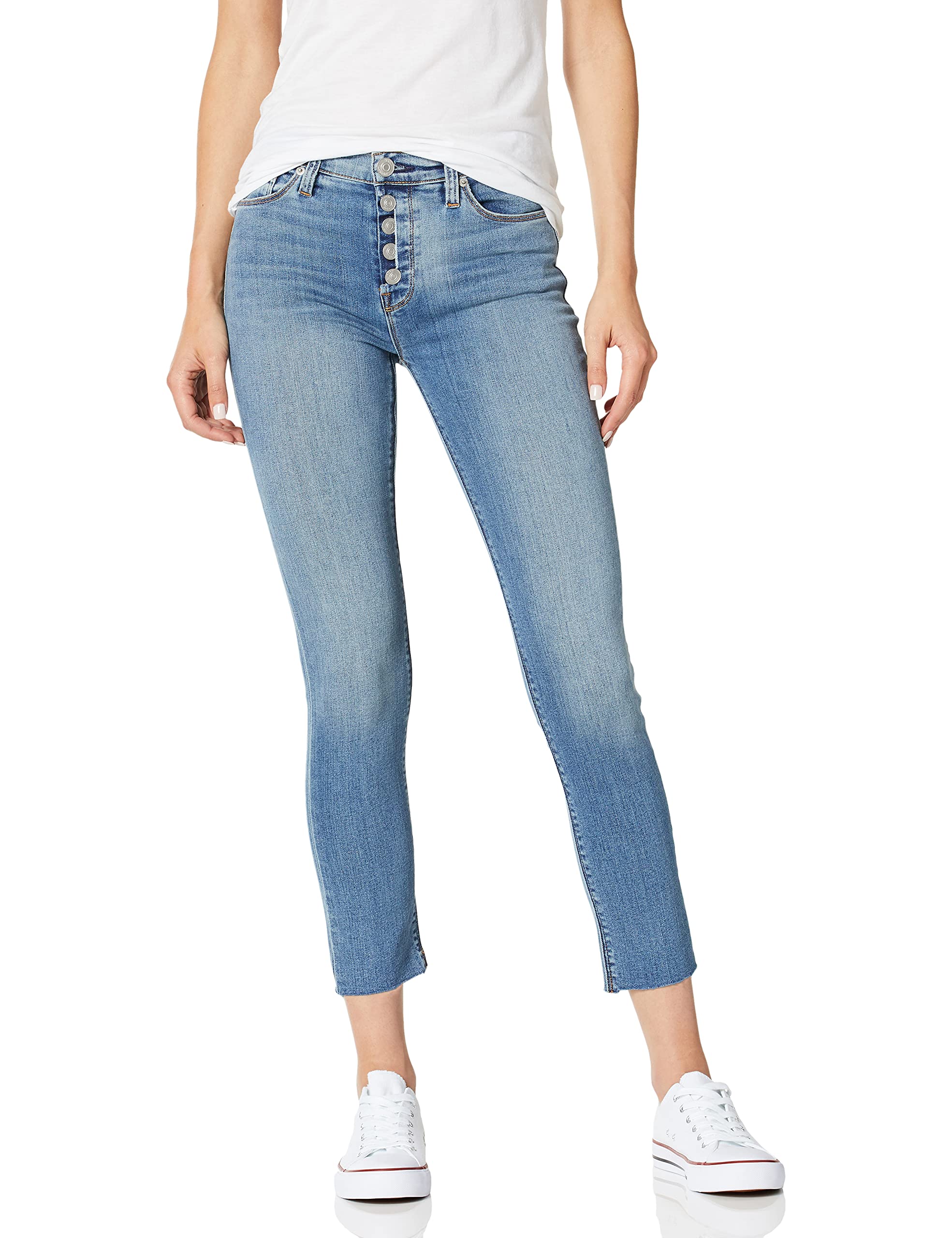 HUDSON Women's Nico Mid Rise Skinny Crop Jean - Stretch Denim Pants for Casual Wear & Everyday Outfits | Perfect for Work, Date Night and Weekend Looks