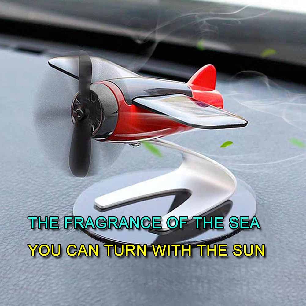Solar Powered Airplane Shaped Car Aromatherapy Diffuser - Natural Air Freshener for Cars, Home & Office - Eliminates Odors with Solar Energy - Perfect for Daily Commute, Road Trips & Workspaces