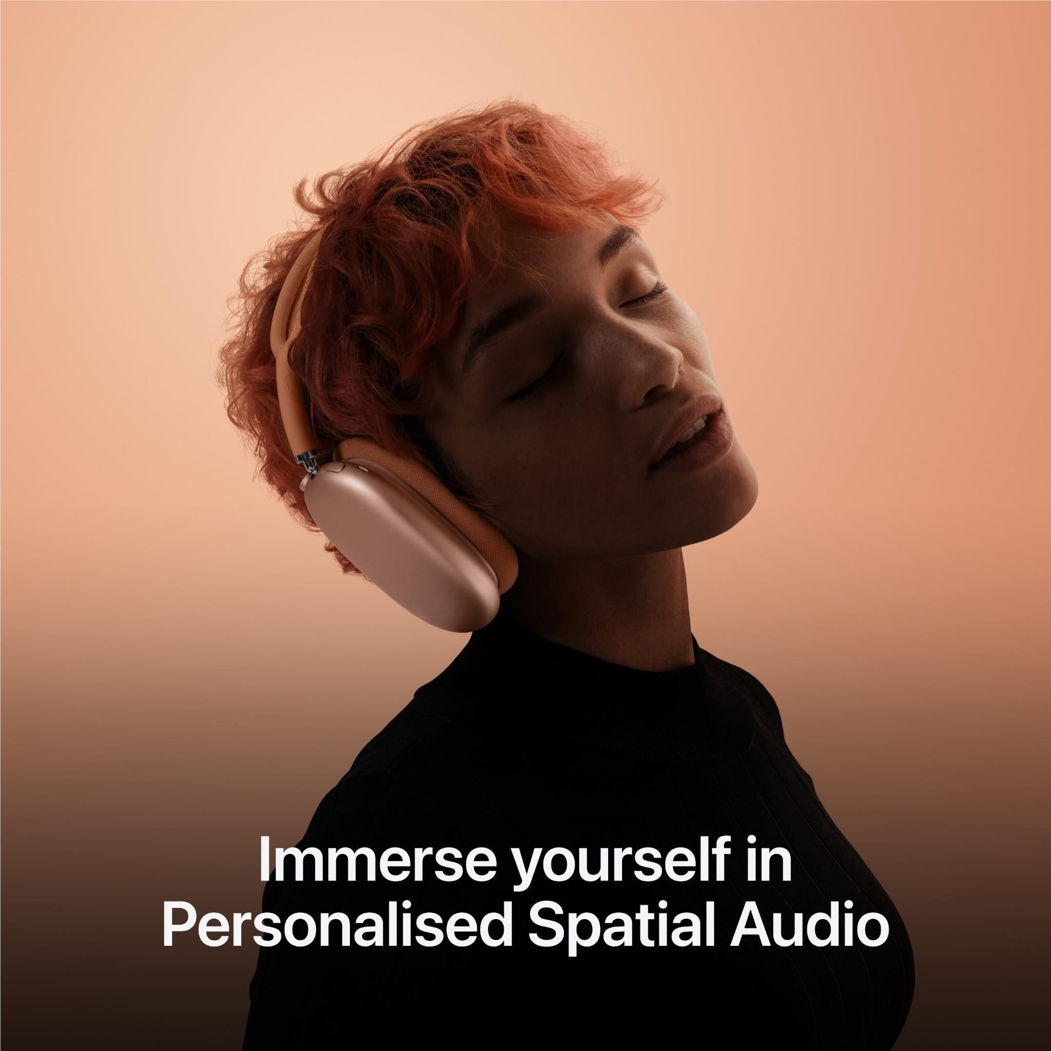 Apple AirPods Max Wireless Over-Ear Headphones (Orange) - Active Noise Cancelling, Spatial Audio, USB-C Charging - Perfect for Travel, Workouts & Music Lovers