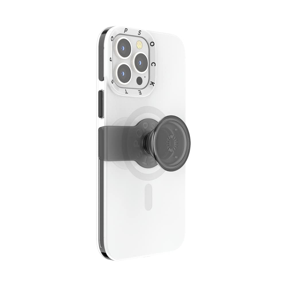 PopSockets iPhone 13 Case with Grip & Slide - Protective Phone Cover for iPhone 13 (White) | Secure Grip for One-Handed Use, Perfect for Commuting & Travel