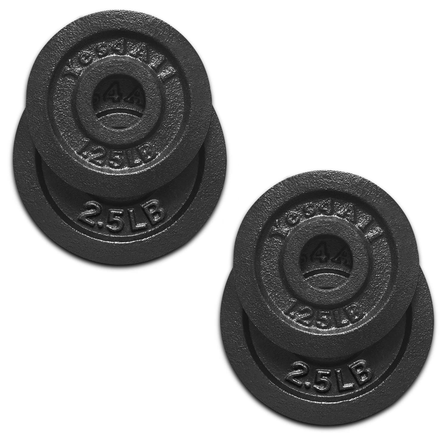 Yes4All 1.15-Inch Cast Iron Weight Plates Set for Dumbbells - Strength Training & Home Gym Equipment for Weightlifting, CrossFit & Fitness Workouts