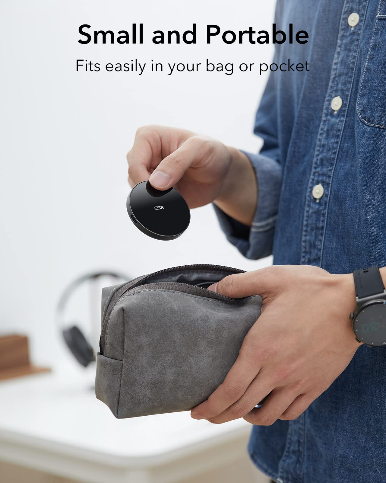 ESR HaloLock Magnetic Wireless Charger Stand - 15W Fast Charging for iPhone 16/15/14/13/12 & AirPods 4 | Adjustable Stand with 5ft Cable | Perfect for Nightstand, Desk, Car & Office | Fast Wireless Charging Solution for Home, Travel, Work & Gaming | Compatible with iPhone Accessories | Ideal for Bedside, Office Desk, Car Dashboard & On-The-Go Charging