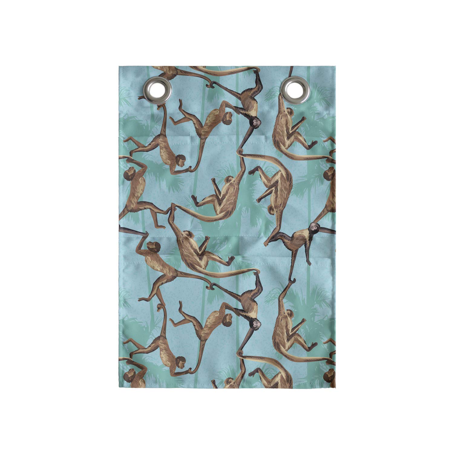 Ambesonne Monkey Hanging Pocket Organizer - Wild Jungle Animal Print Polyester Storage Bag with Multiple Pockets, 14