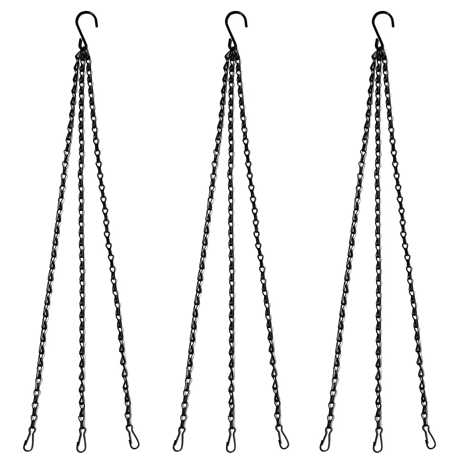 Benvo 24 Inch Heavy Duty Plant Hanging Chains - 3-Pack Replacement Hangers for Flower Pots, Baskets, Lanterns & Bird Feeders | Indoor/Outdoor Decor for Patio, Garden & Home
