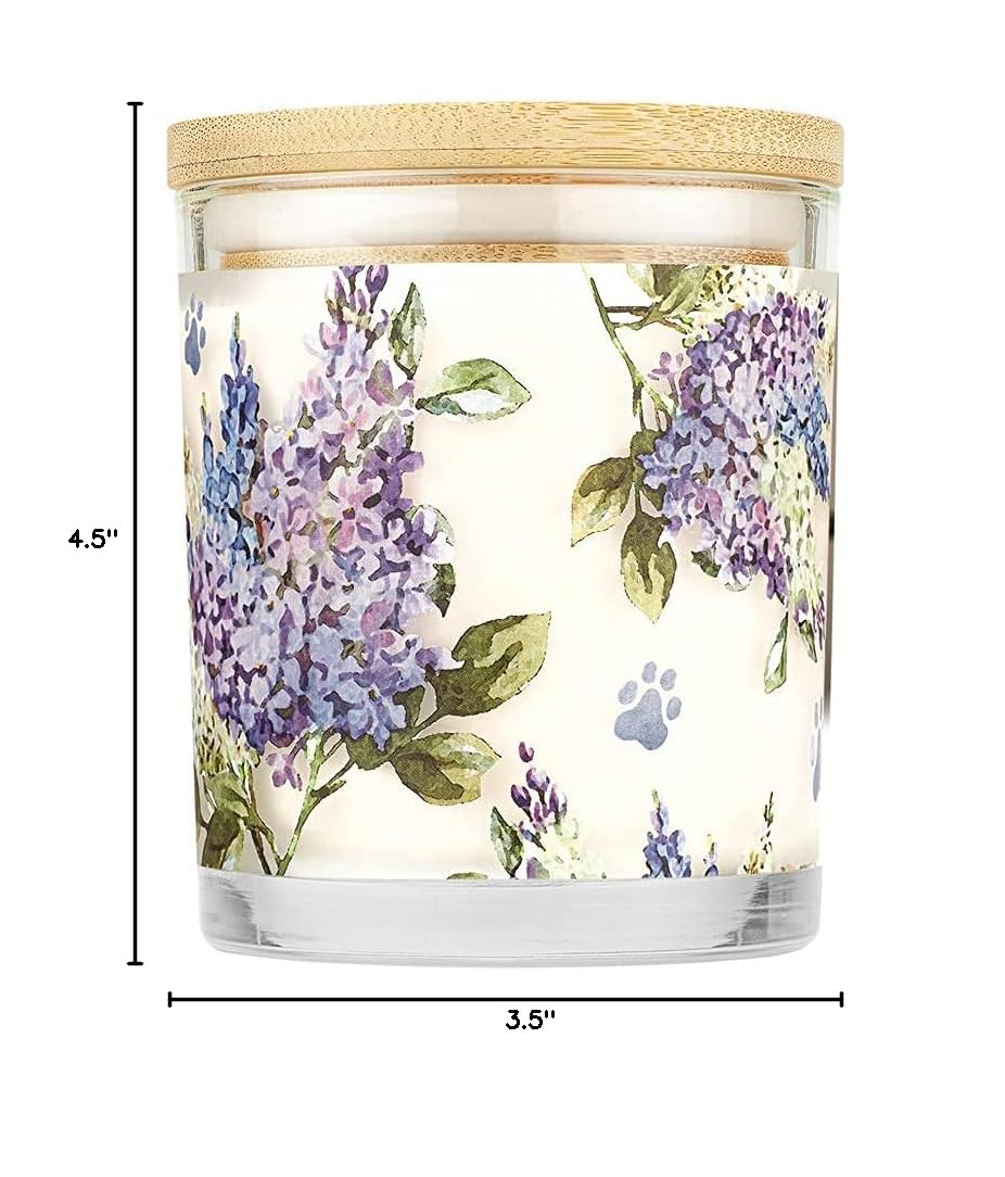One Fur All Pet House Candle 2 Pack - Soy Wax, Plant-Based, Clean Burning Scented Candles for Home - Long Lasting Pet Odor Eliminator - Lilac Garden Fragrance | Perfect for Living Rooms, Bedrooms & Pet Areas