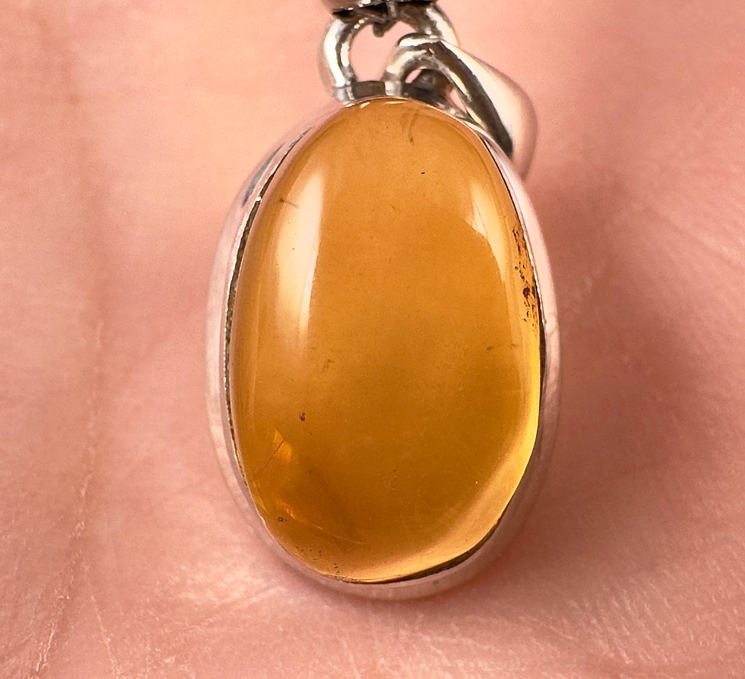 AAA Grade AMBER Pendant in Sterling Silver with Healing Crystal | Fine Jewelry for Women | Perfect for Meditation, Energy Healing & Spiritual Gifts