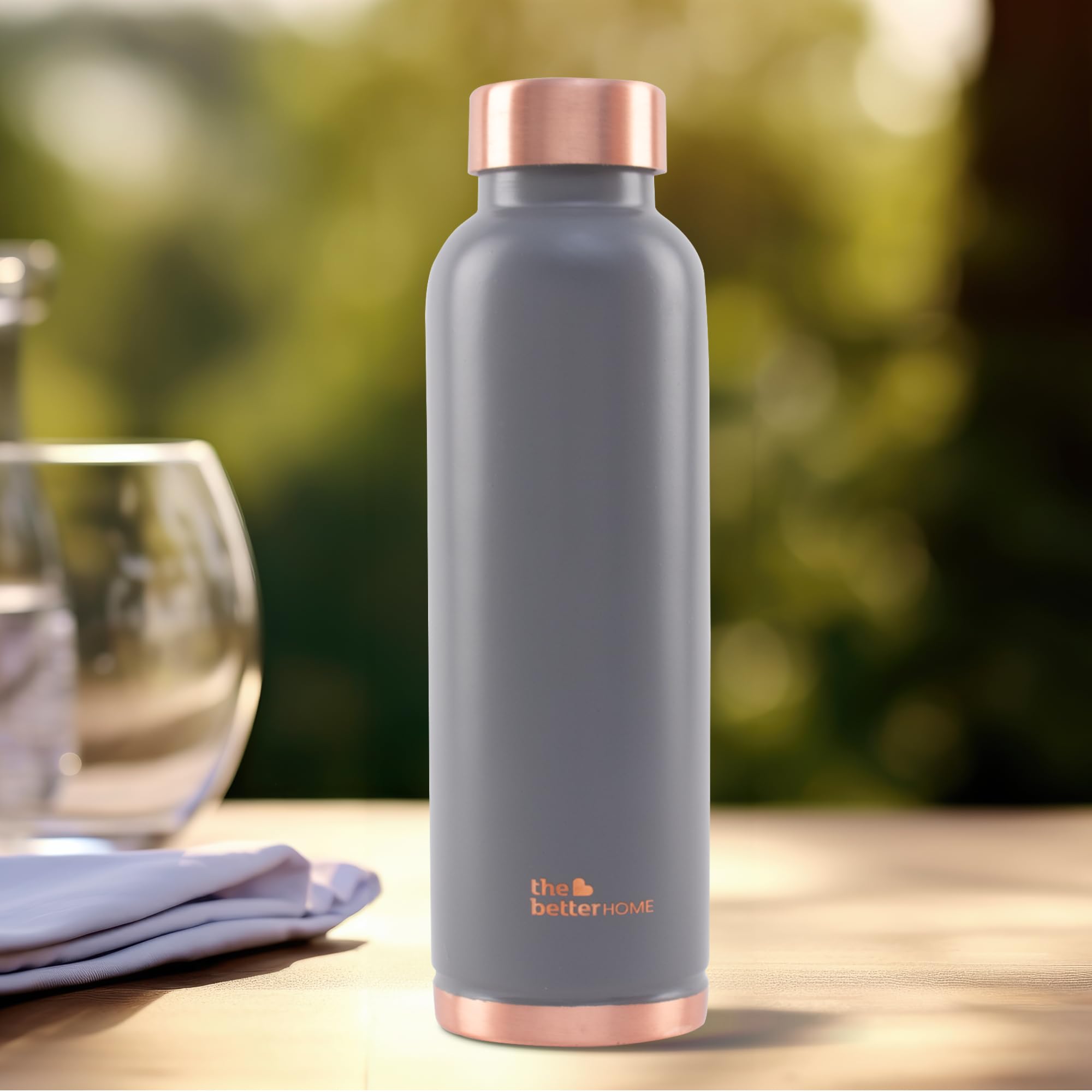 Premium 1 Liter Pure Copper Water Bottle with Antioxidant Properties | Boosts Immunity & Enhances Health | 100% Copper Bottle for Daily Hydration | Grey (Pack of 10) | Ideal for Gym, Yoga, Office & Outdoor Activities