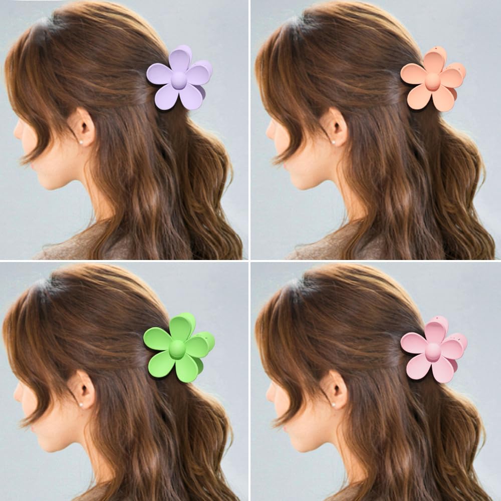 1 x Women's Floral Hair Clips - Non-Slip Plastic Hair Claws for Women & Girls - Hair Accessories for Daily Wear & Coffee Dates - Perfect for Work, School & Special Occasions