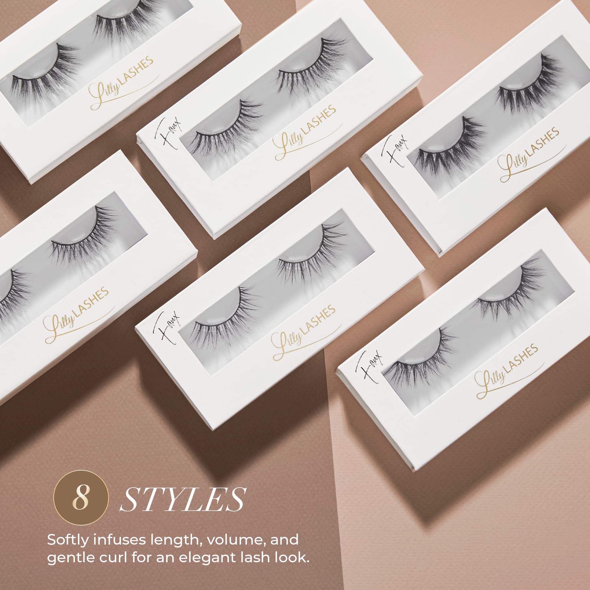 Lilly Lashes Diamonds in Lite Faux Mink Eyelashes – Natural Looking Reusable False Lashes with Luxury Silk-Like Fibers | Perfect for Weddings, Parties & Everyday Glam (Lash Glue Not Included)