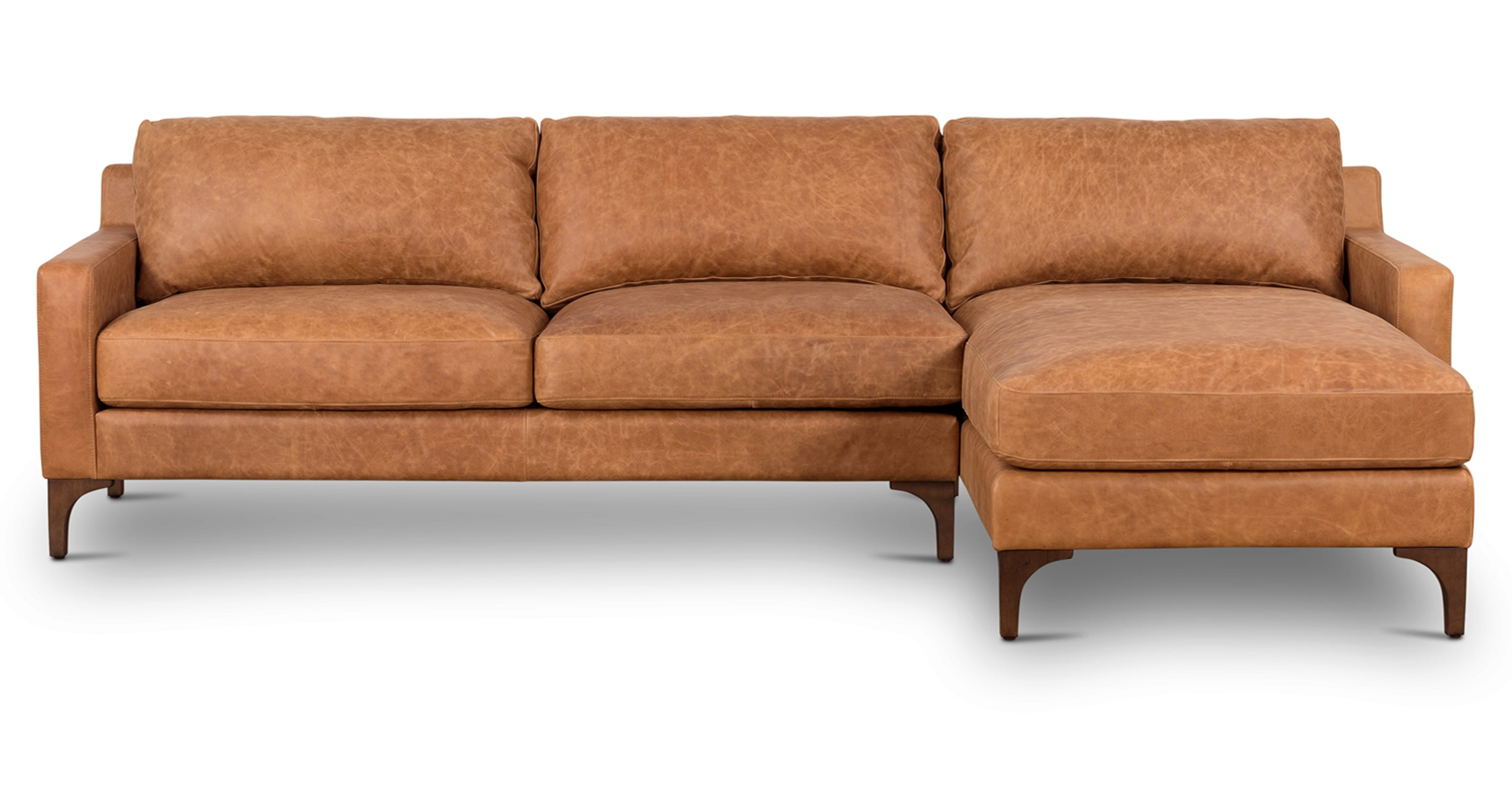 Sorrento Right Facing Sectional Sofa - Modern L-Shaped Couch with Reversible Chaise for Living Room, Family Room & Home Theater