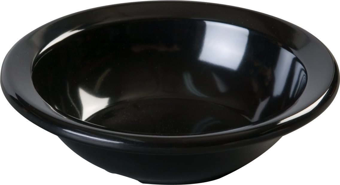 Carlisle KL80503 Kingline Rimmed Melamine Fruit Bowls - Set of 48, 4 3/4-Ounce, Black, NSF Certified - Perfect for Restaurants, Cafes, and Catering Events