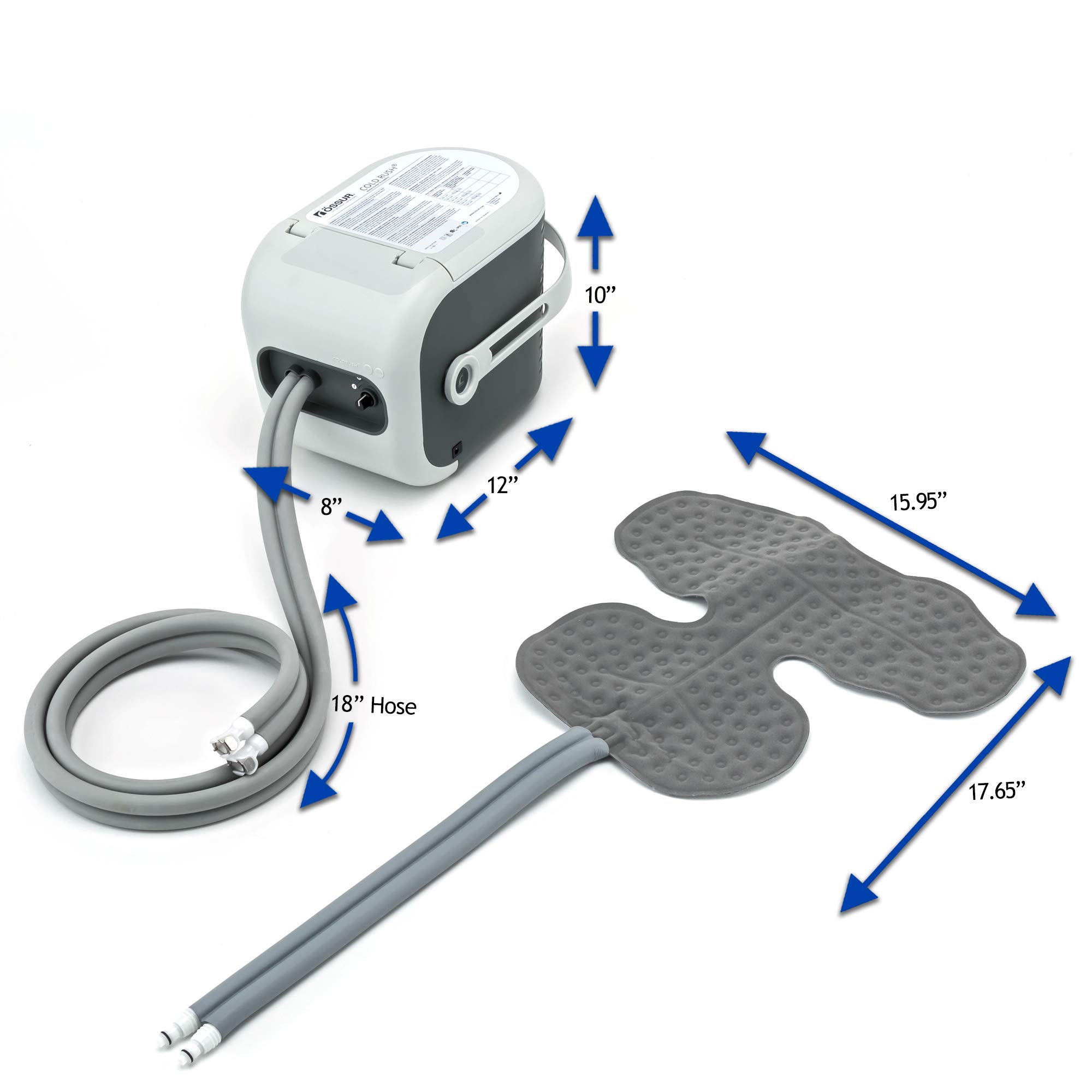 Ossur Cold Rush Therapy Machine System with Large Shoulder Pad - Ergonomic & Adjustable Wrap for Pain Relief - Quiet, Lightweight Cryotherapy Freeze Kit Pump - Ideal for Shoulder, Knee, and Muscle Recovery After Sports Injuries