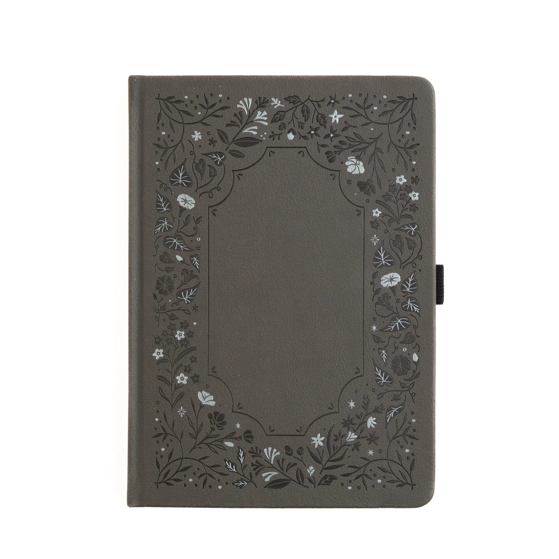 Archer and Olive A5 Midnight Floral Dot Grid Notebook - Gray Journal for Bullet Journaling, Note Taking & Creative Writing | Perfect for Students, Artists & Office Use