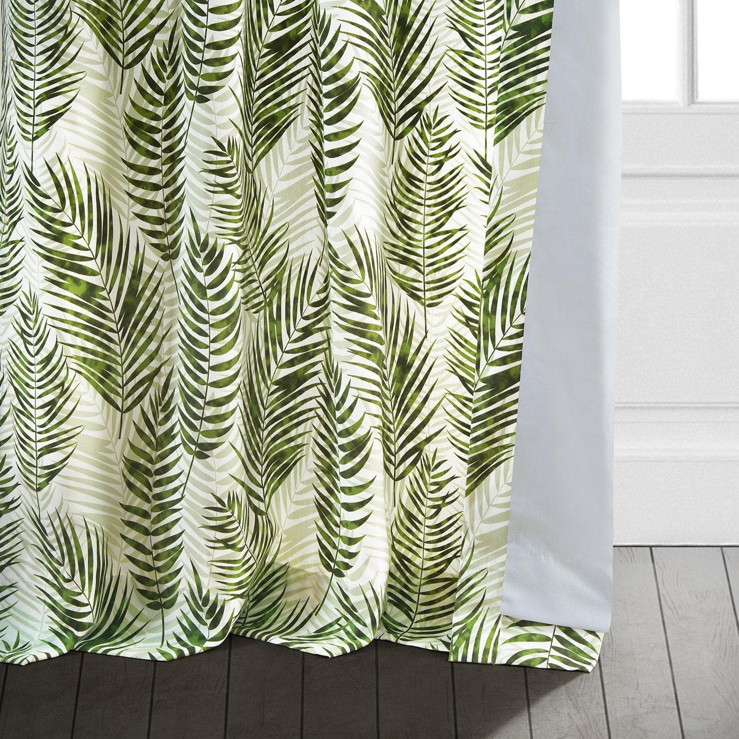 Eternal Green Floral Printed Cotton Blackout Curtains for Bedroom - Elegant Room Darkening Window Drapes with Thermal Insulation, Perfect for Nursery, Living Room & Home Decor