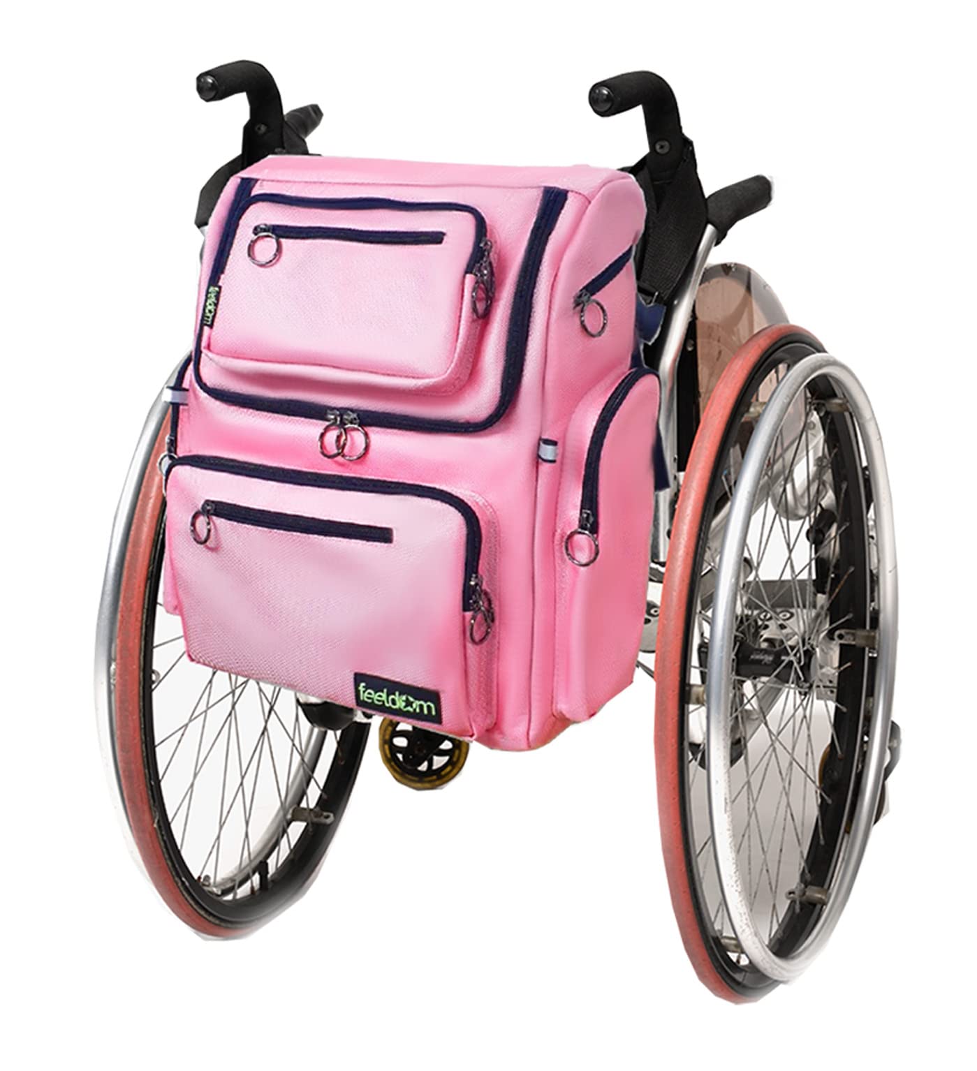 30L EZ-Access Wheelchair Bag for Back of Chair - Breathable & Respirator-Compatible Storage Organizer - Rose Pink with Gray Lining - Perfect for Mobility Scooters & Electric Wheelchairs (Ideal for Daily Commute, Travel, and Medical Appointments)