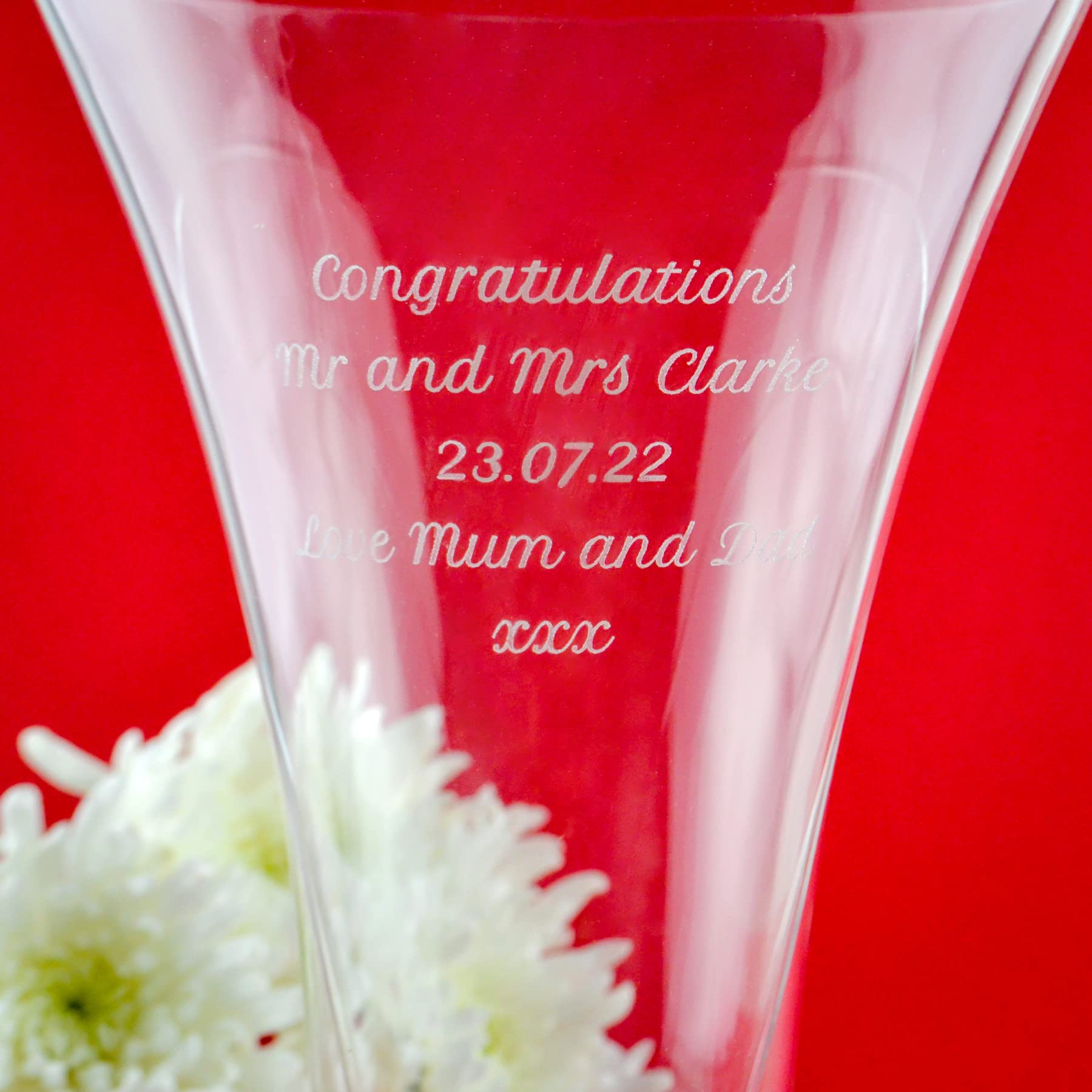 Personalized Diamante Vase with Etched Heart Design - Custom Engraved Glass Vase for Home Decor, Anniversary, Birthday, Retirement Gifts for Women, Mom, Wife - Perfect for Wedding, Valentine's Day & Housewarming