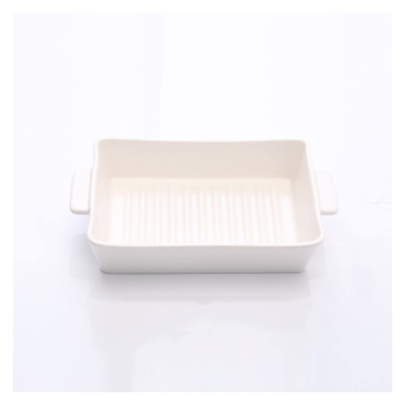 White Ceramic Rectangular Baking Dish - Oven Safe Cheese Baking Tray & Pottery Plate for Home Baking, Cooking & Serving | Perfect for Casseroles, Lasagnas, and Party Appetizers