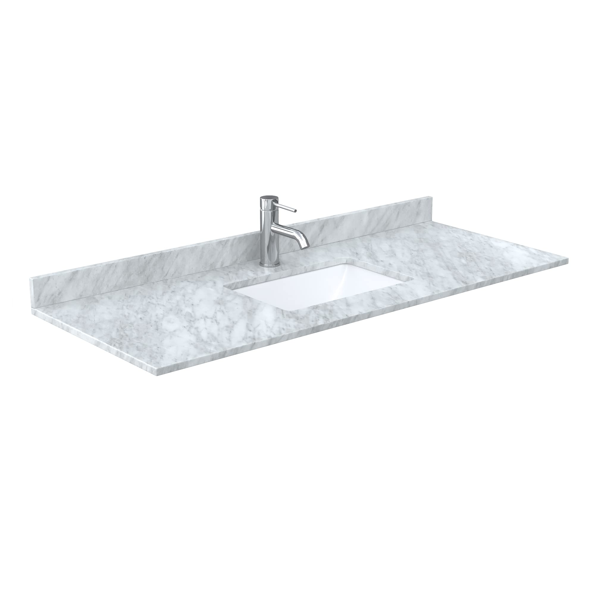 Wyndham Collection Miranda 54 Inch Single Bathroom Vanity in Green with White Carrara Marble Countertop, Undermount Square Sink & Brushed Nickel Trim - Includes 46 Inch Mirror for Modern Bathroom Decor (Perfect for Master Bath, Guest Bath & Small Space Remodels)