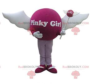 SPOTSOUND Pink Ball Plush Toy - Cute Winged REDBROKOLY Mascot for Girls, Soft Stuffed Animal Gift for Kids Birthday & Room Decor