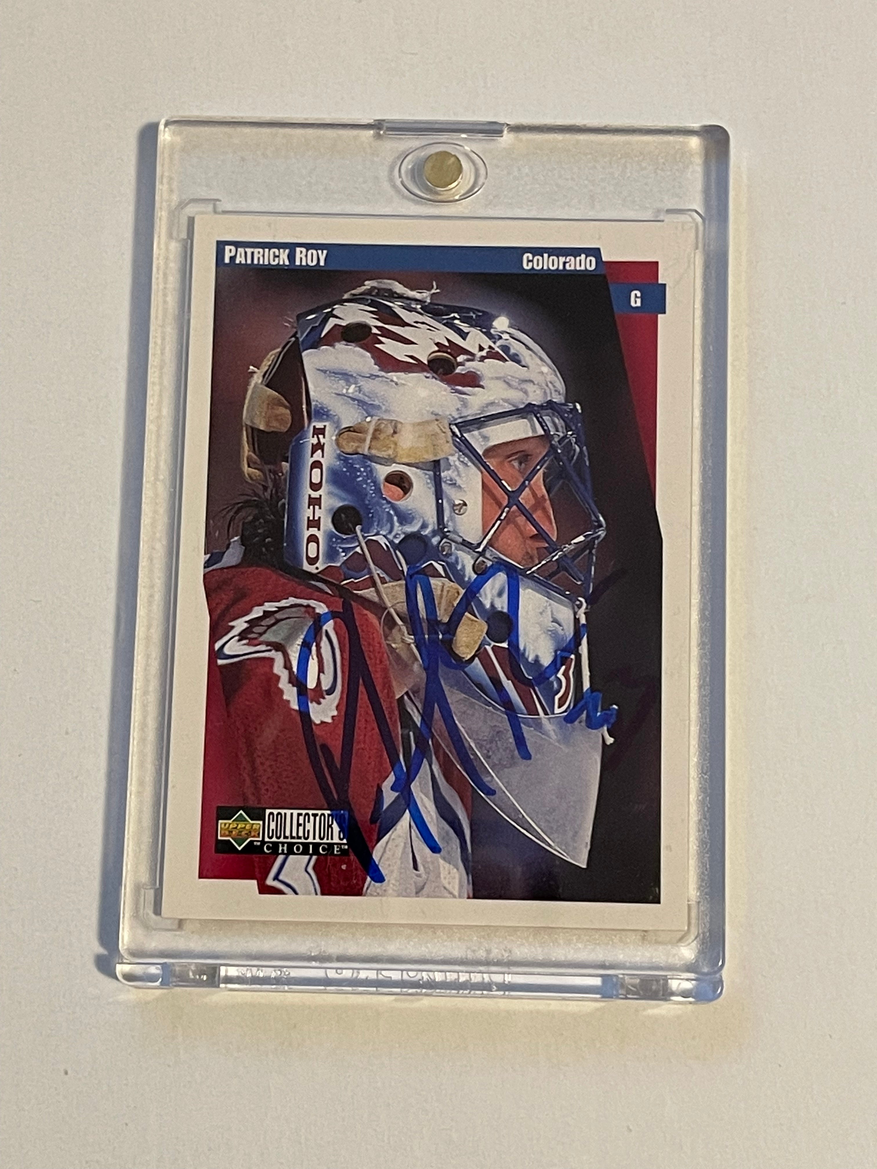 Patrick Roy Autographed Hockey Card with COA - Authentic Collectible for NHL Fans, Sports Memorabilia Enthusiasts & Gift for Hockey Lovers